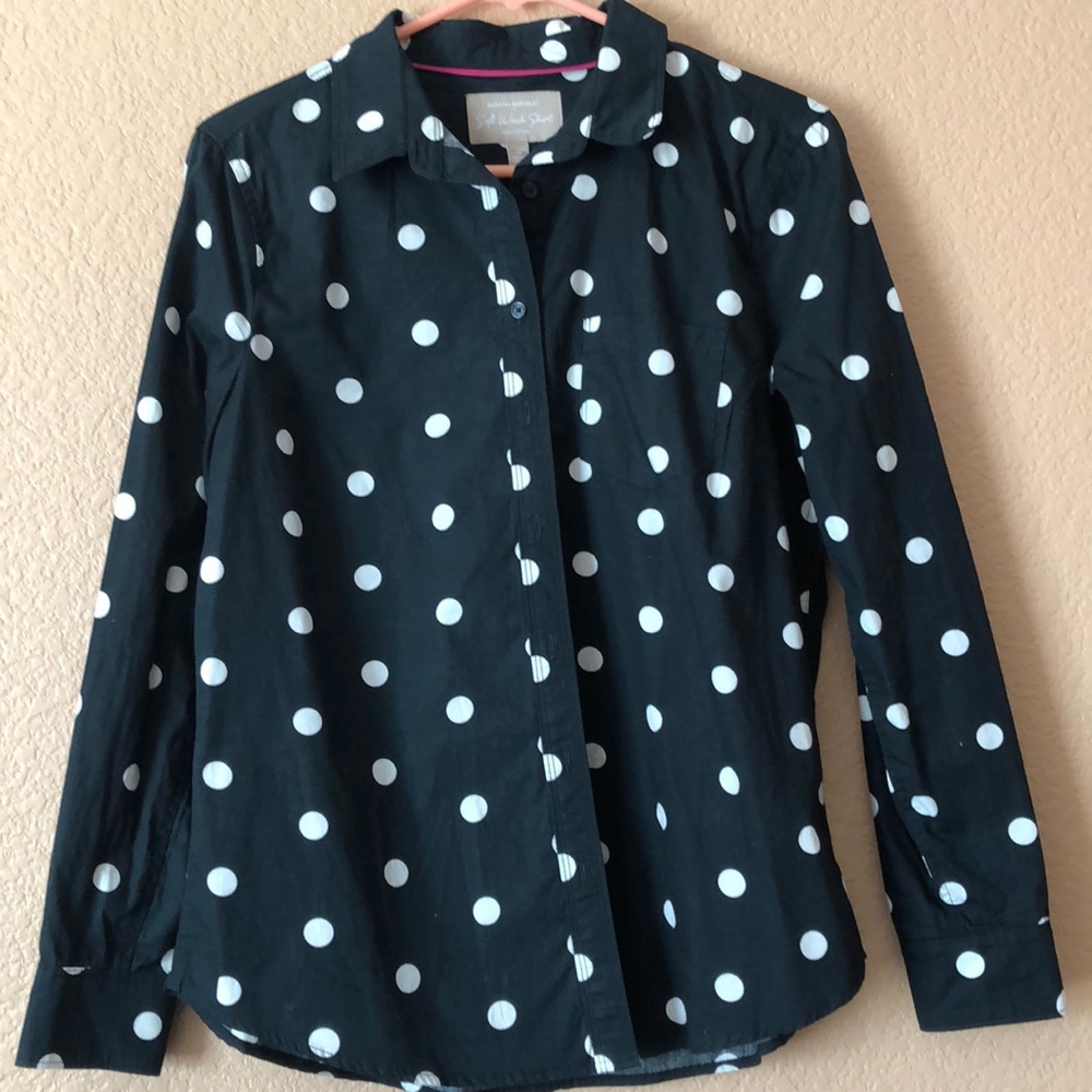 Banana Republic-Polka dot button down cotton shirt